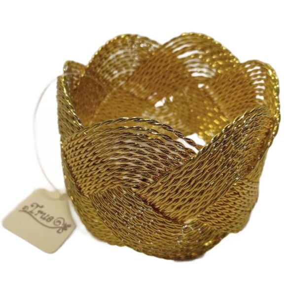True Cuff Bracelet Bangle Gold Tone 8" Plated Metal Fashion Wave Lead Compliant - Picture 1 of 6
